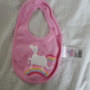 Lily &  Jack Pink Unicorn Baby Bib